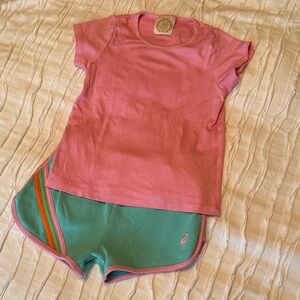 The Beaufort Bonnet Company Pink and Green Kids Matching Set